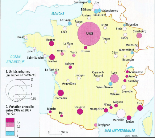 Villes et espaces urbains sur le territoire français