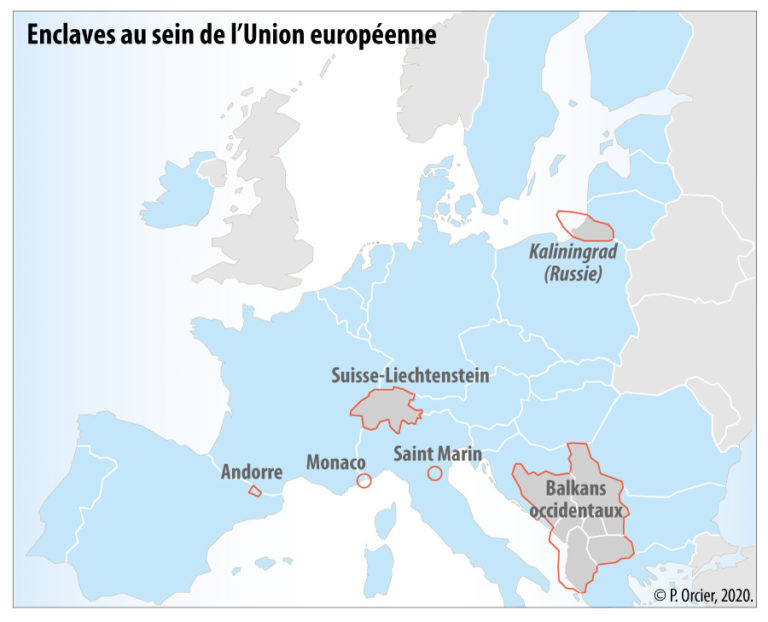 géopolitique de l'Europe–les enclaves dans l'union européenne