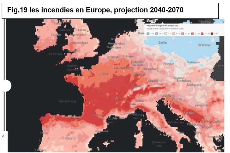 Géopolitique de l'Europe - Incendies en Europe - Projection